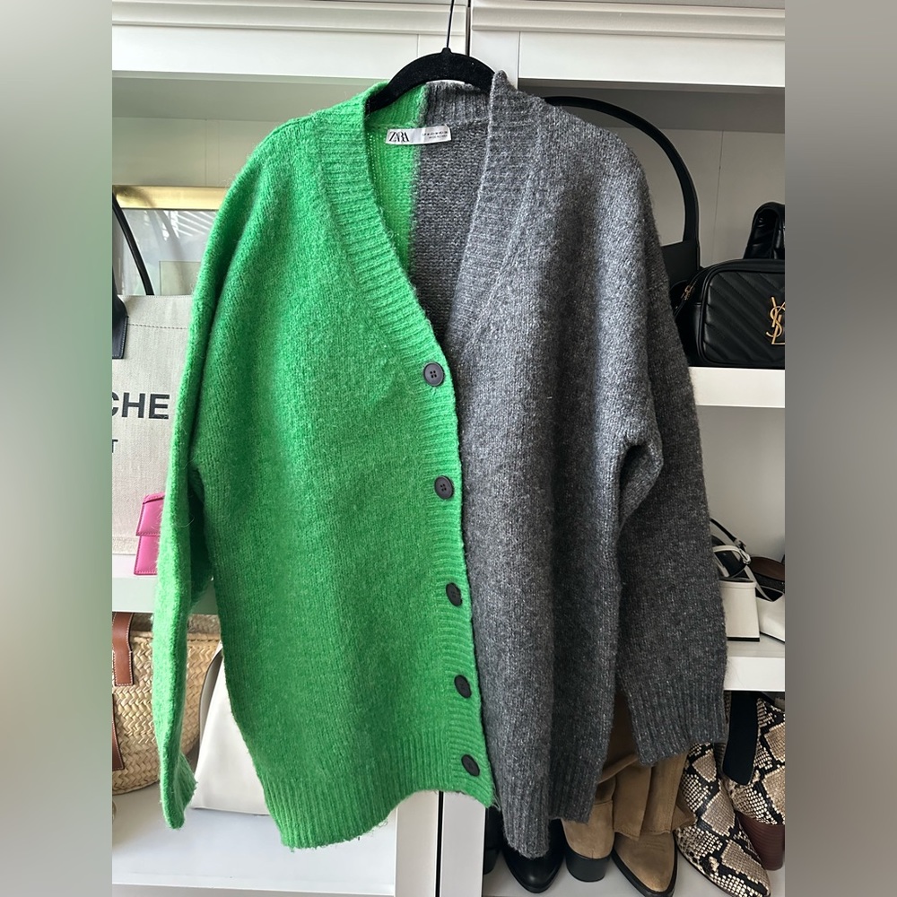 Color block cardigan